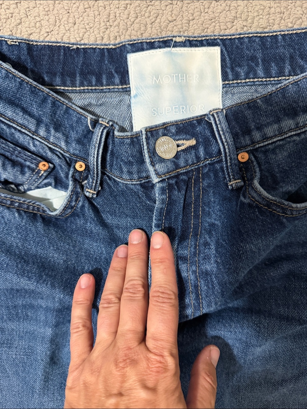 MOTHER Barrel Jeans in Deep Blue Wash - Picture 2 of 10
